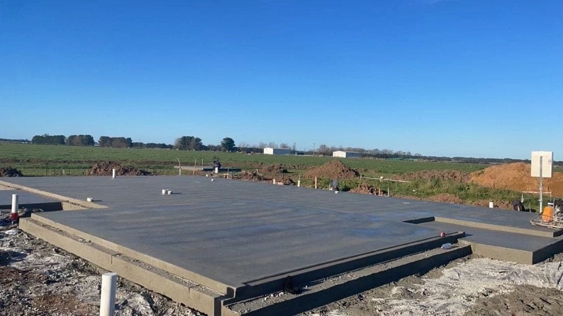 House slab with paddocks in the background · Gippsland · TMT Concreting & Maintenance
